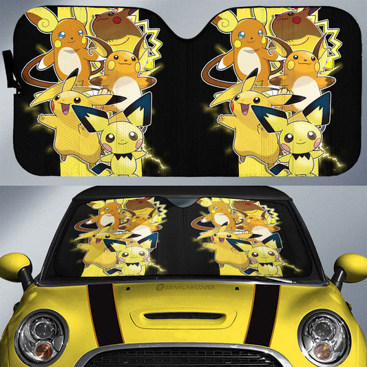 Pikachu Car Sunshade Custom Car Accessories For Fans - Gearcarcover - 1