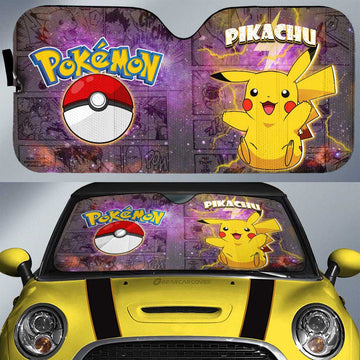 Pikachu Car Sunshade Custom Galaxy Manga Style - Gearcarcover - 1