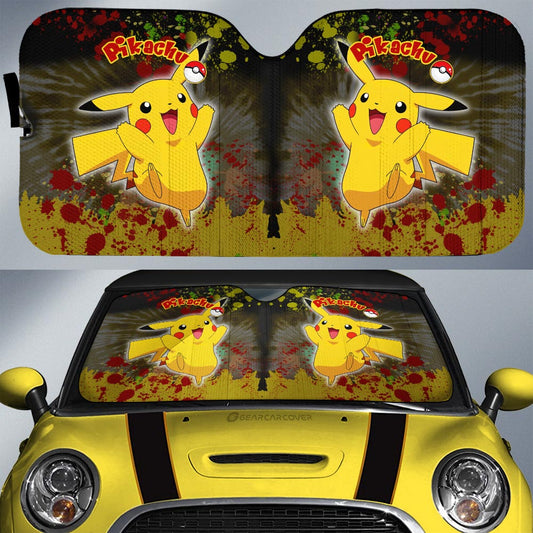 Pikachu Car Sunshade Custom Tie Dye Style Anime Car Accessories - Gearcarcover - 1