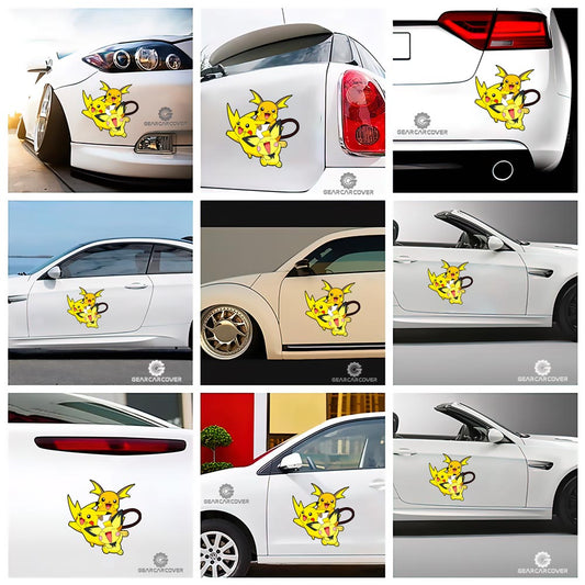 Pikachu Evolution Car Sticker Custom Anime - Gearcarcover - 2