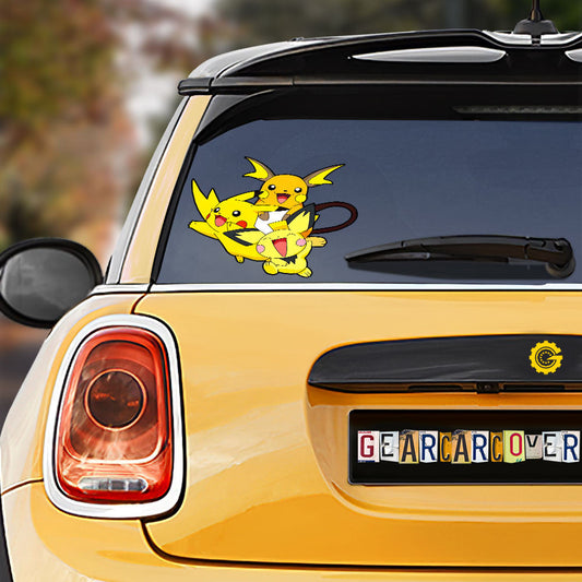 Pikachu Evolution Car Sticker Custom Anime - Gearcarcover - 1