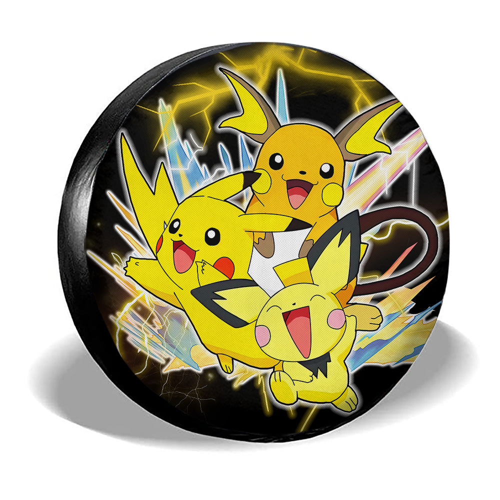 Pikachu Evolution Spare Tire Cover Custom Anime - Gearcarcover - 3