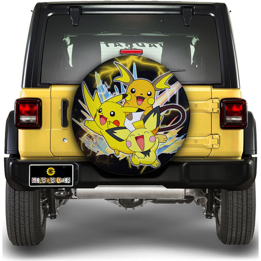 Pikachu Evolution Spare Tire Cover Custom Anime - Gearcarcover - 1