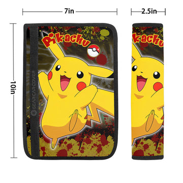 Pikachu Seat Belt Covers Custom Tie Dye Style Anime Car Accessories - Gearcarcover - 1