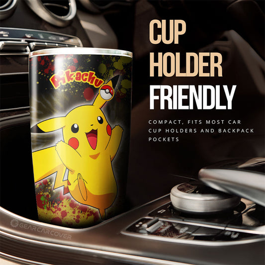 Pikachu Tumbler Cup Custom Tie Dye Style Anime Car Accessories - Gearcarcover - 2