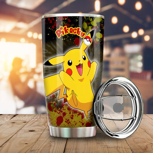 Pikachu Tumbler Cup Custom Tie Dye Style Anime Car Accessories - Gearcarcover - 1