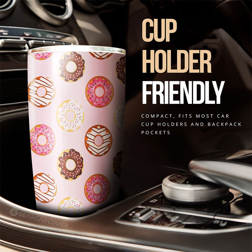 Pink Donuts Tumbler Cup Custom Girly Pattern Car Accessories - Gearcarcover - 3