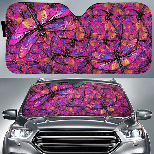 Pink Dragonfly Car Sunshade Custom Pink Car Accessories - Gearcarcover - 1