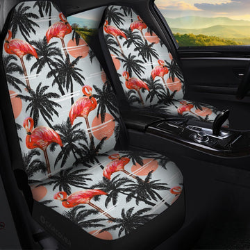 Pink Flamingo Car Seat Covers Custom Hawaiian Car Accessories - Gearcarcover - 1