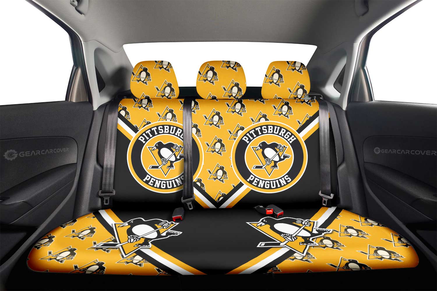 Pittsburgh Penguins Car Back Seat Cover Custom Car Accessories For Fans - Gearcarcover - 2