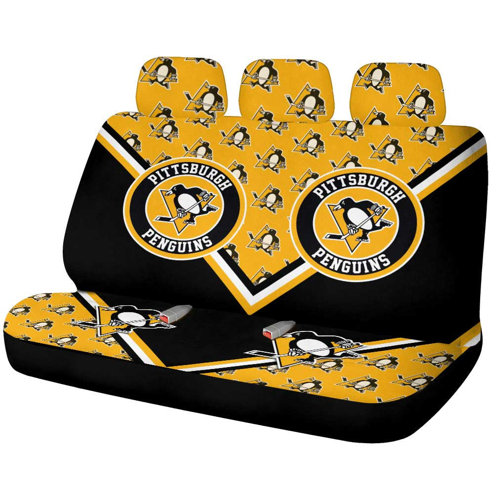 Pittsburgh Penguins Car Back Seat Cover Custom Car Accessories For Fans - Gearcarcover - 1