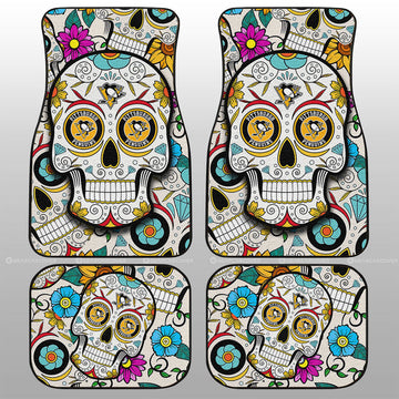Pittsburgh Penguins Car Floor Mats Custom Sugar Skull Car Accessories - Gearcarcover - 1