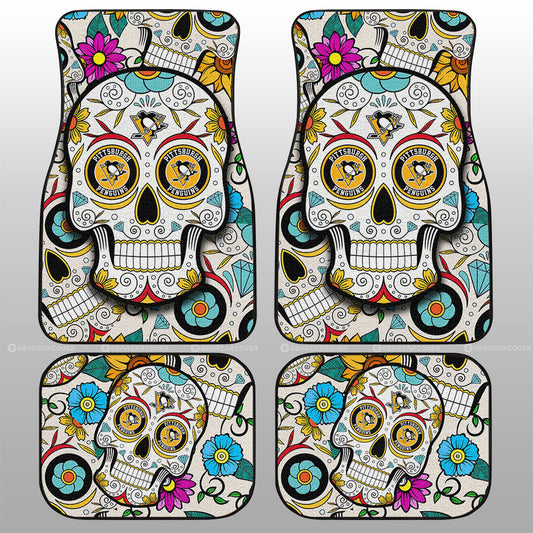 Pittsburgh Penguins Car Floor Mats Custom Sugar Skull Car Accessories - Gearcarcover - 1