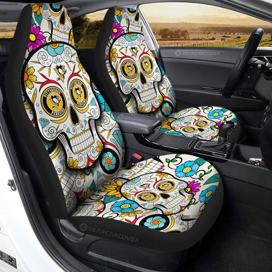 Pittsburgh Penguins Car Seat Covers Custom Sugar Skull Car Accessories - Gearcarcover - 2