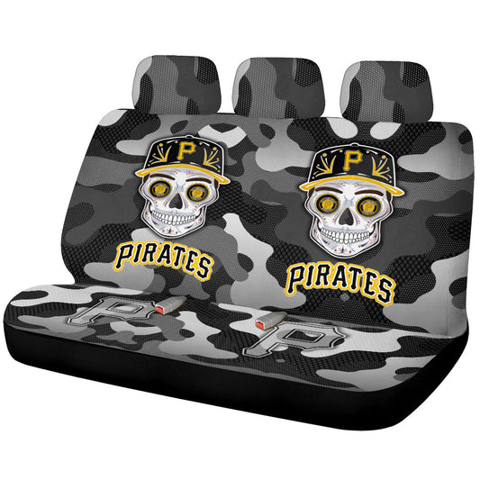 Pittsburgh Pirates Car Back Seat Covers Skull Theme Collection - Gearcarcover - 1
