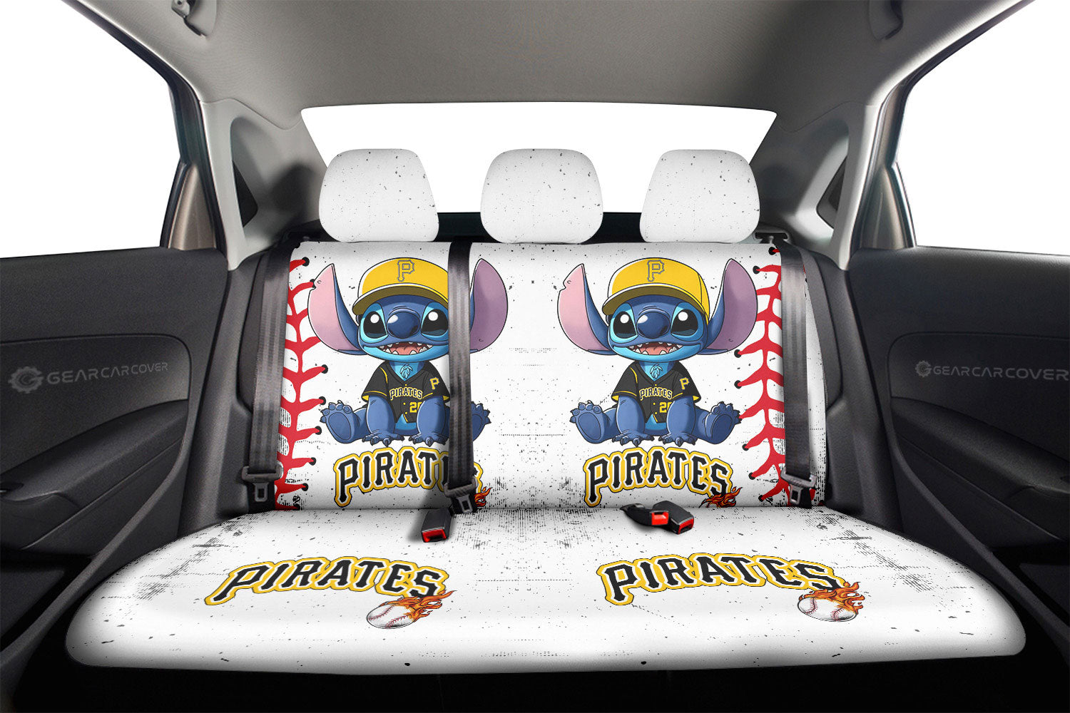 Pittsburgh Pirates Car Back Seat Covers Stitch Theme Collection - Gearcarcover - 2