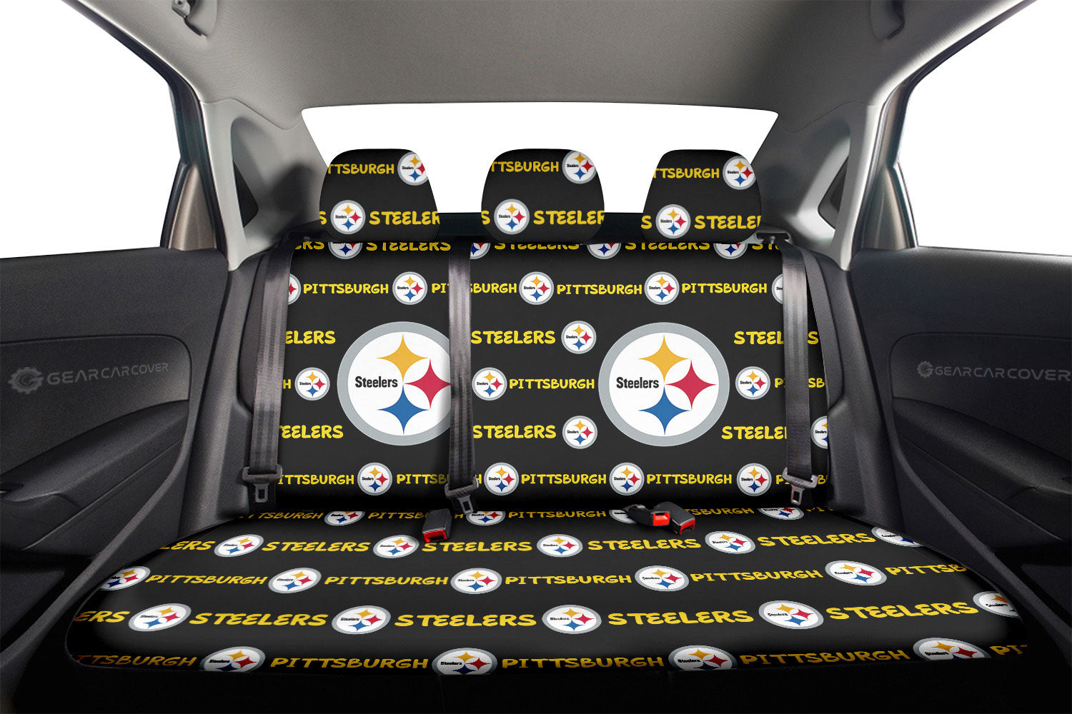 Pittsburgh Steelers Car Back Seat Covers Sporty Team Collection - Gearcarcover - 2