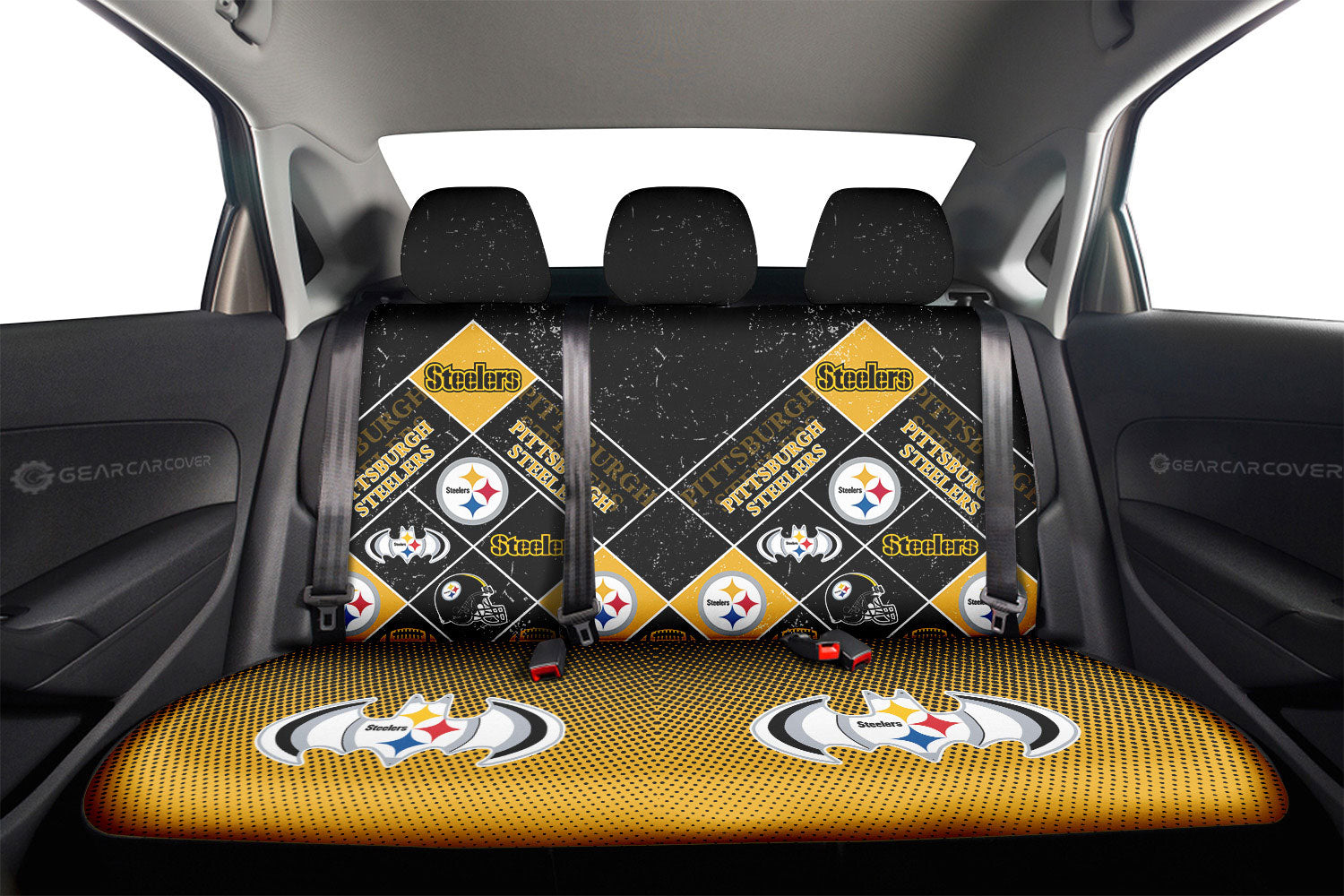 Pittsburgh Steelers Car Back Seat Covers Sporty Team Collection - Gearcarcover - 2
