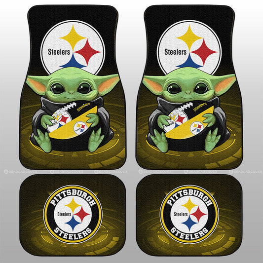 Pittsburgh Steelers Car Floor Mats Baby Yoda Car Accessories For Fan - Gearcarcover - 1