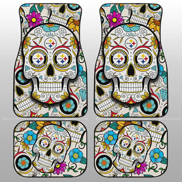Pittsburgh Steelers Car Floor Mats Custom Sugar Skull Car Accessories - Gearcarcover - 1
