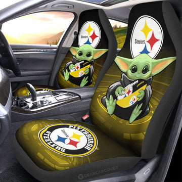 Pittsburgh Steelers Car Seat Covers Baby Yoda Car Accessories For Fan - Gearcarcover - 1