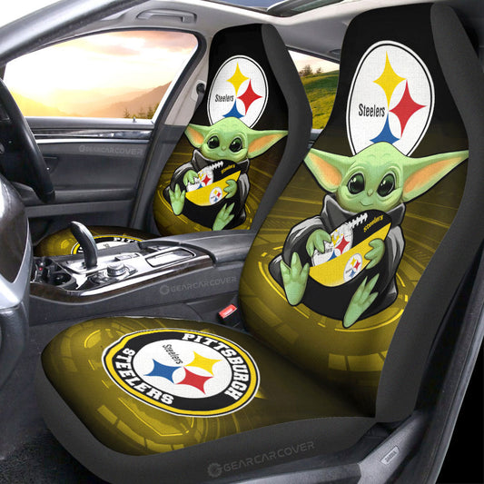 Pittsburgh Steelers Car Seat Covers Baby Yoda Car Accessories For Fan - Gearcarcover - 1