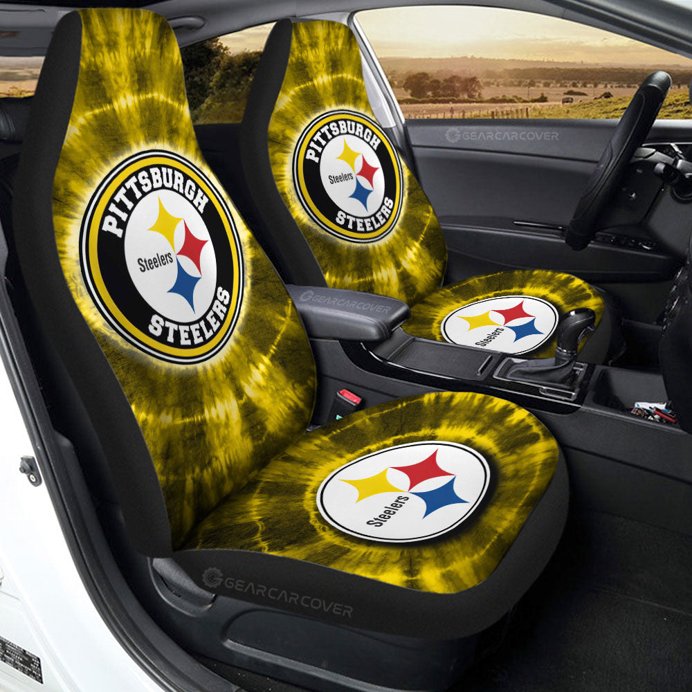 Pittsburgh Steelers Car Seat Covers Custom Tie Dye Car Accessories - Gearcarcover - 2