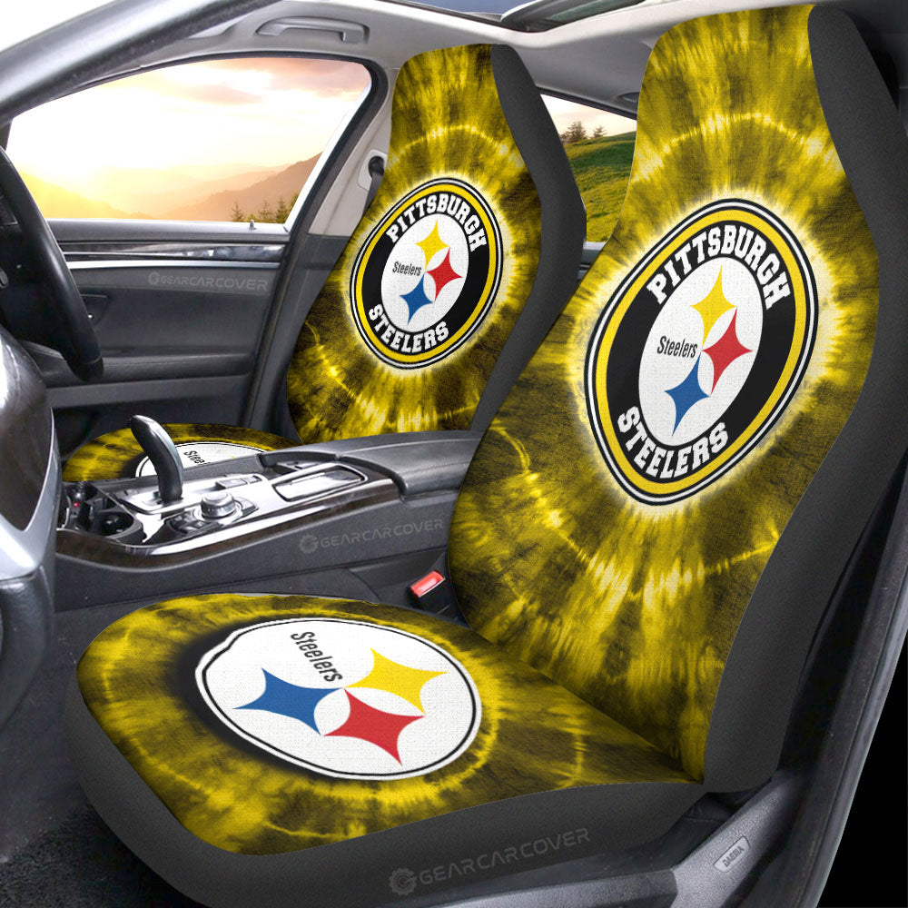 Pittsburgh Steelers Car Seat Covers Custom Tie Dye Car Accessories - Gearcarcover - 1