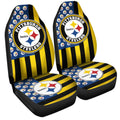 Pittsburgh Steelers Car Seat Covers Custom US Flag Style - Gearcarcover - 3