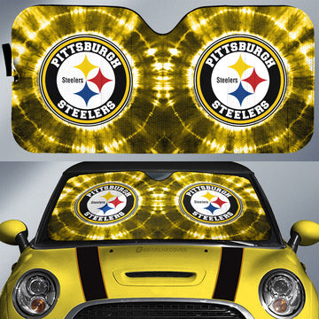 Pittsburgh Steelers Car Sunshade Custom Tie Dye Car Accessories - Gearcarcover - 1