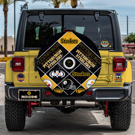 Pittsburgh Steelers Spare Tire Covers Camera Hole Sporty Team Collection - Gearcarcover - 2