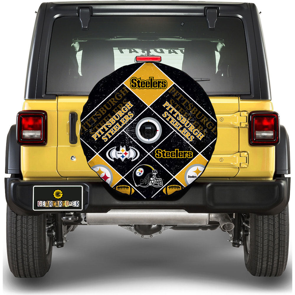 Pittsburgh Steelers Spare Tire Covers Camera Hole Sporty Team Collection - Gearcarcover - 1
