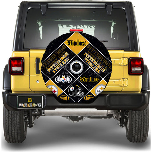 Pittsburgh Steelers Spare Tire Covers Camera Hole Sporty Team Collection - Gearcarcover - 1