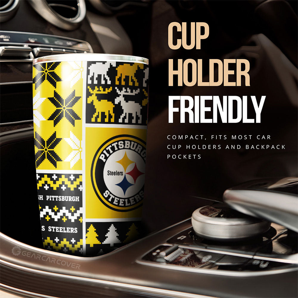 Pittsburgh Steelers Tumbler Cup Custom Ugly Style Car Accessories - Gearcarcover - 3