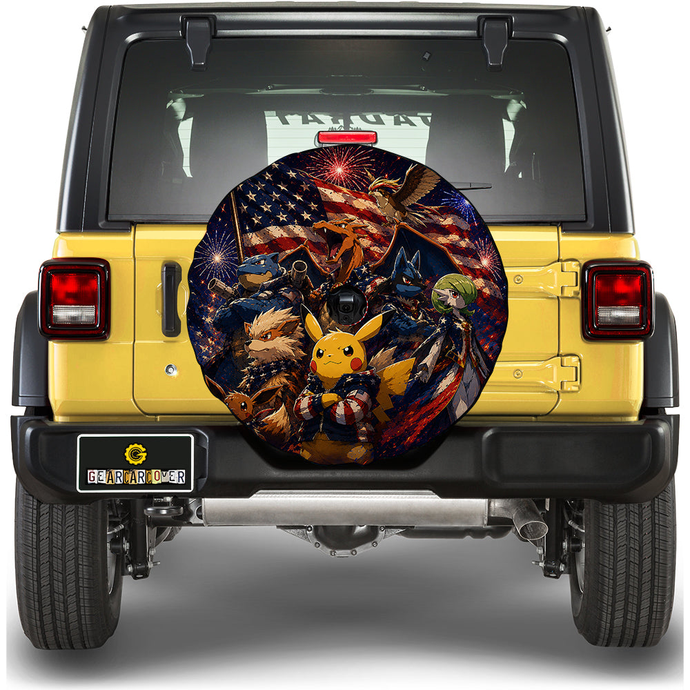 Pokemon USA 250 Years Spare Tire Cover With Camera Hole - Gearcarcover - 2