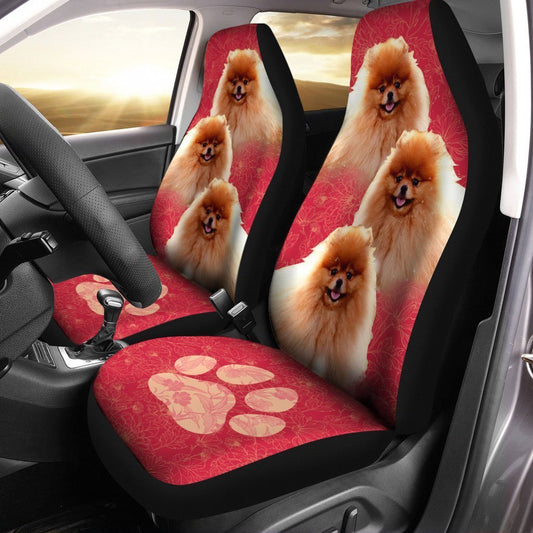 Pomeranian Car Seat Covers Custom Cute Dog Car Interior Accessories - Gearcarcover - 2