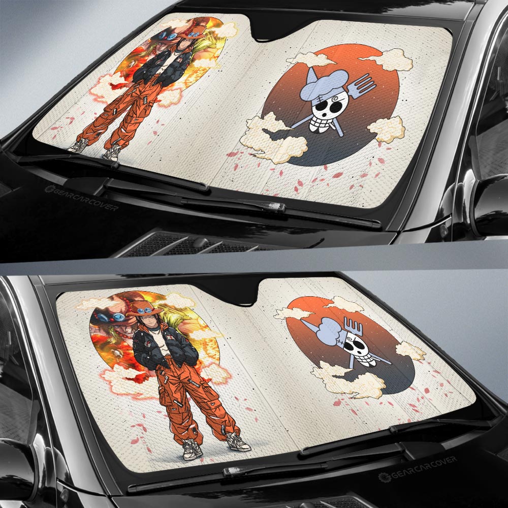 Portgas D Ace Car Sunshade Anime Collection - Gearcarcover - 2