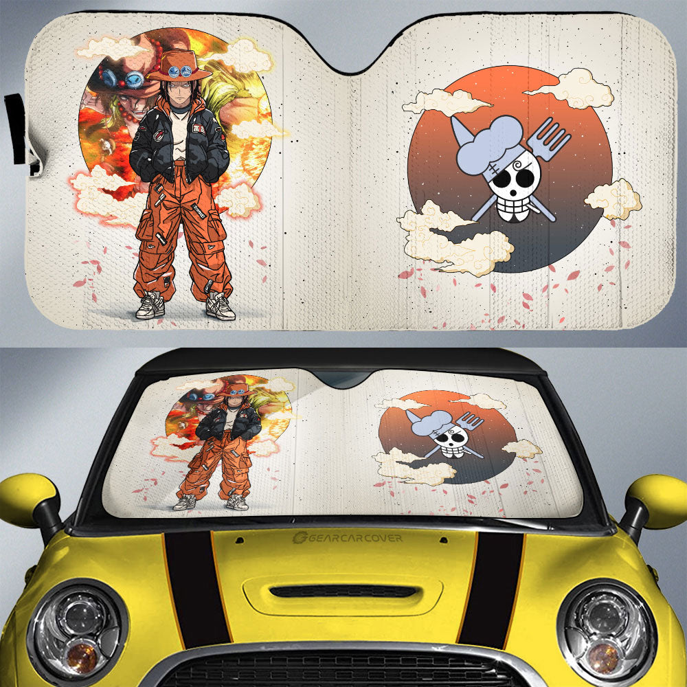 Portgas D Ace Car Sunshade Anime Collection - Gearcarcover - 1