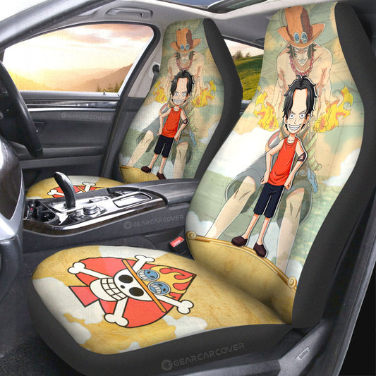 Portgas D. Ace Car Seat Covers Custom Map Car Accessories - Gearcarcover - 2