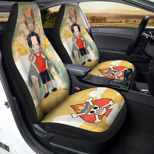 Portgas D. Ace Car Seat Covers Custom Map Car Accessories - Gearcarcover - 1