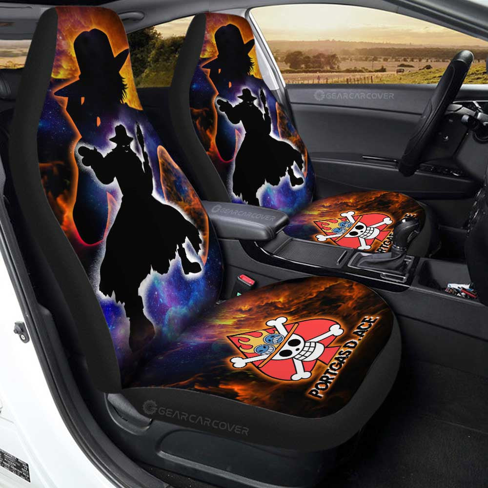 Portgas D. Ace Car Seat Covers Custom Silhouette Style - Gearcarcover - 1