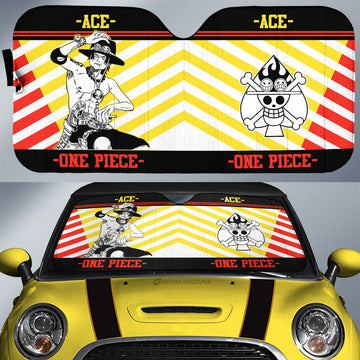 Portgas D. Ace Car Sunshade Custom Car Accessories Mix Manga Style - Gearcarcover - 1