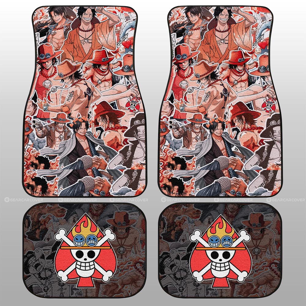 Portgas D. Ace Funny Car Floor Mats Custom Car Accessories For Fans - Gearcarcover - 2