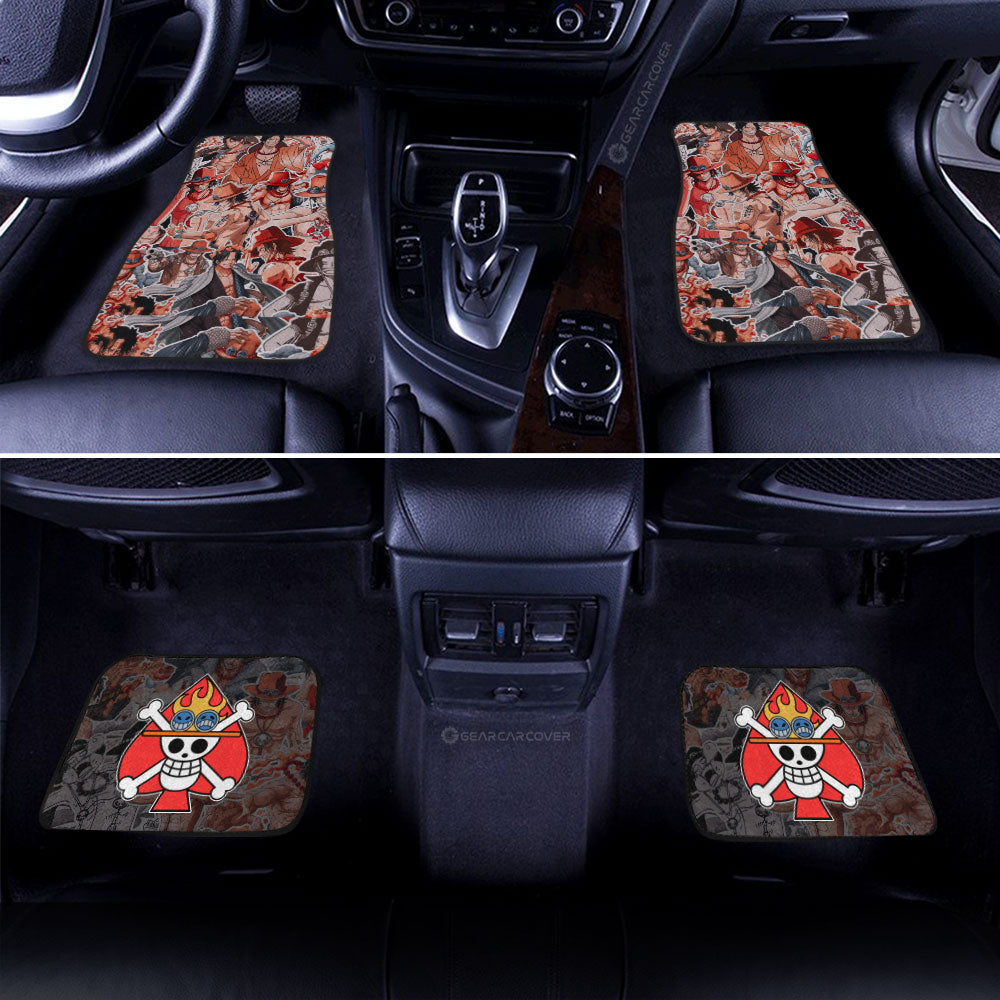 Portgas D. Ace Funny Car Floor Mats Custom Car Accessories For Fans - Gearcarcover - 3