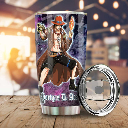 Portgas D. Ace Tumbler Cup Custom Car Accessories Manga Galaxy Style - Gearcarcover - 1