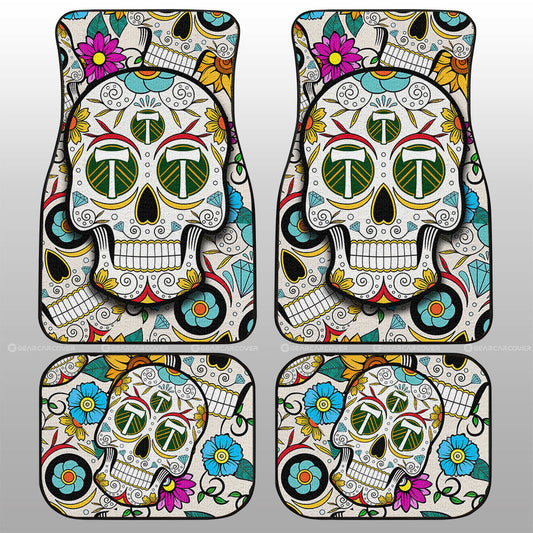Portland Timbers Car Floor Mats Custom Sugar Skull Car Accessories - Gearcarcover - 1