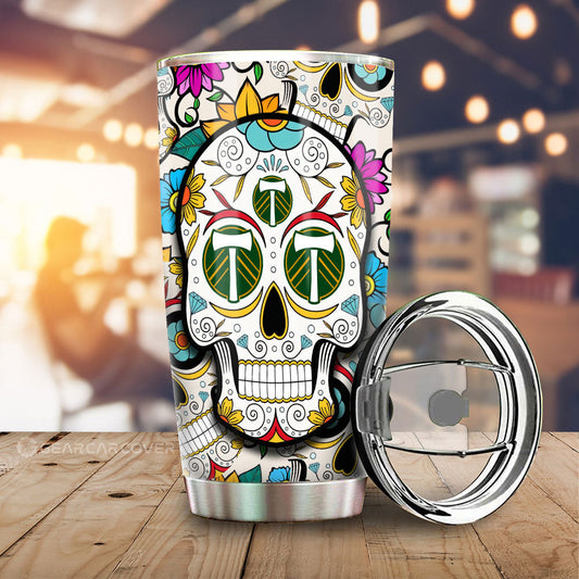 Portland Timbers Tumbler Cup Custom Sugar Skull Car Accessories - Gearcarcover - 1