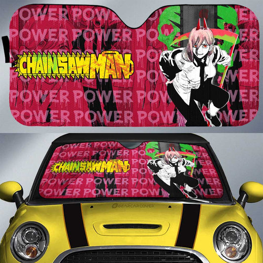 Power Car Sunshade Custom Chainsaw Man Anime Car Interior Accessories - Gearcarcover - 1