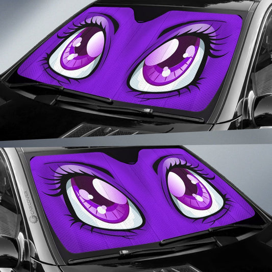 Purple Cute Car Eyes Sun Shade Custom Cool Car Accessories - Gearcarcover - 2