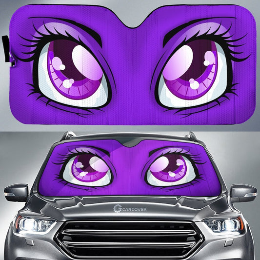 Purple Cute Car Eyes Sun Shade Custom Cool Car Accessories - Gearcarcover - 1